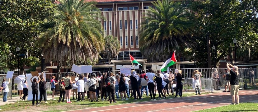 ”Fuck  DeSantis” Protesters Respond When Governor Speaks at UF; Political Plays Take Hold Amidst Upcoming Elections