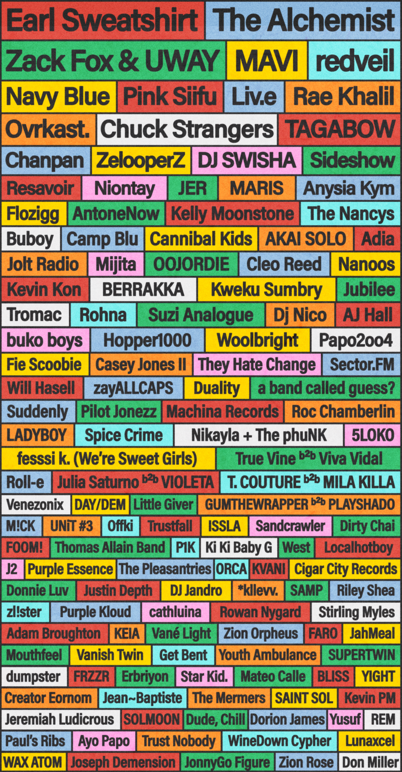 El alquimista y Earl Sweatshirt se presentan en Gainesville para el gran festival de cultura y artes.