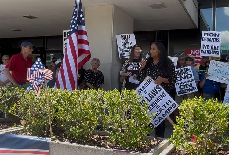 Indivisible Holds Press Conference Against Camp Blanding
