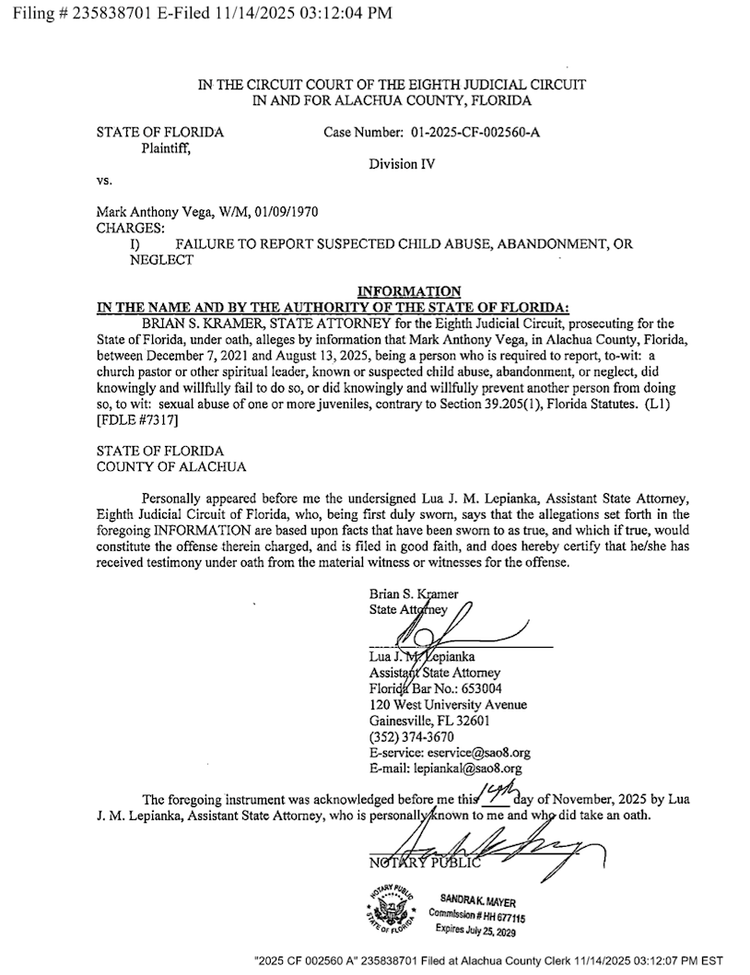 Prosecutors Pursue Coverup Case Against Ignite Life Center Head Pastor Mark Vega