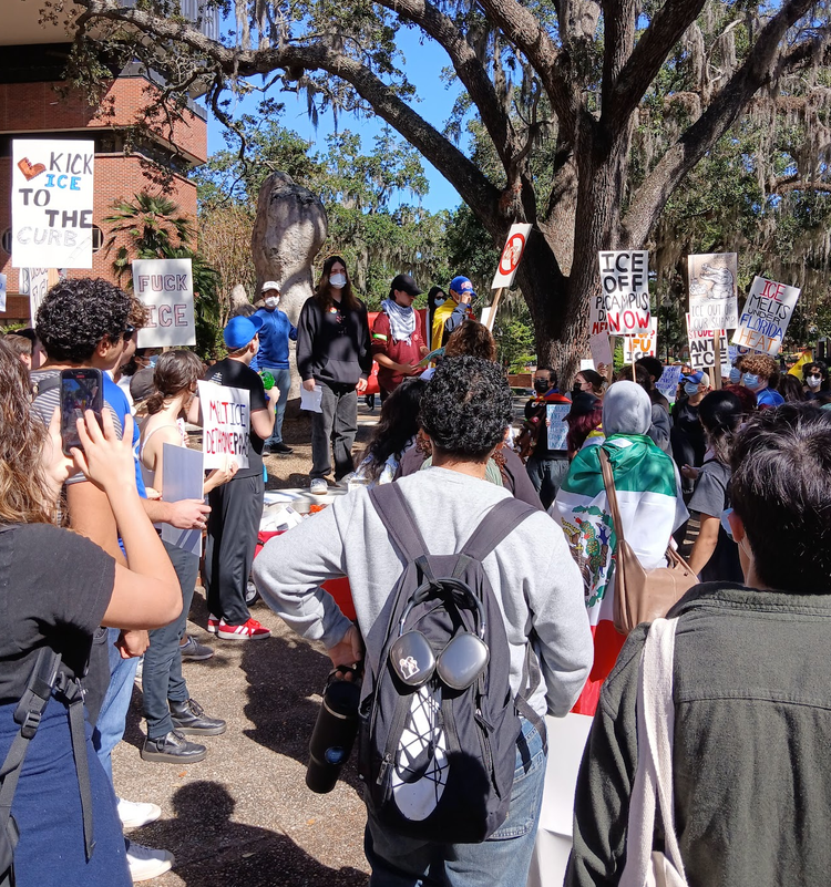 UF students Protest ICE Partnership, Administrators Lock Doors and Avoid Contact
