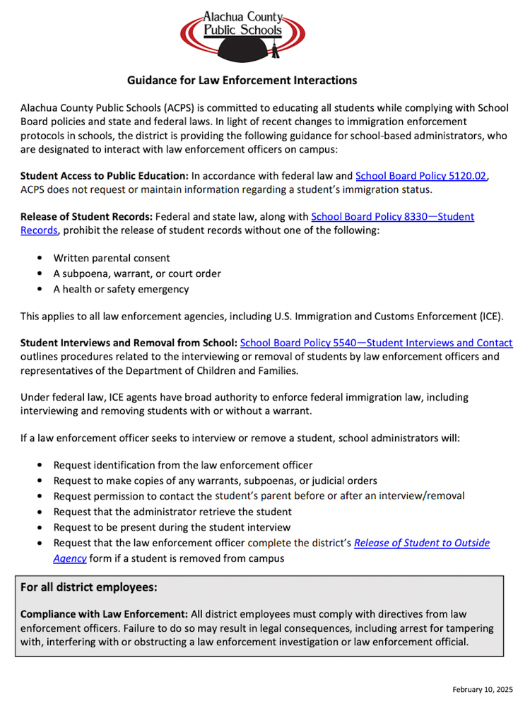 Procedure or Policy? Public Schools Officials Address ICE Memo After Comments from Concerned Citizens and Teachers Union President