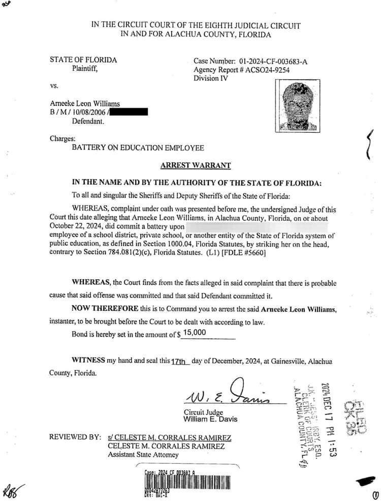 19-Year-Old with Battery Against Teacher Case Faces New Charges