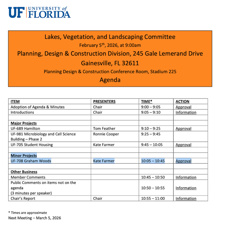 UF LVL Committee Set to Approve Destruction of Hundreds of Graham Woods Trees for Stormwater Project