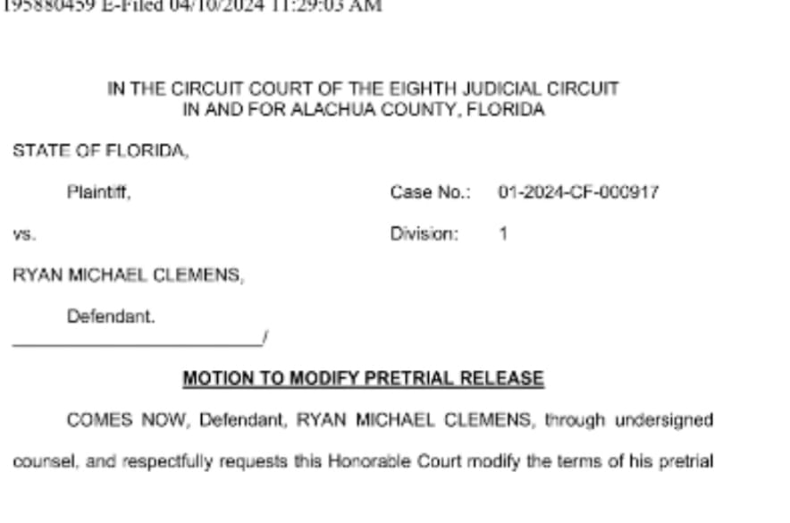 St Patrick Interparish Assistant Principal Makes Motion to Modify Pretrial Release