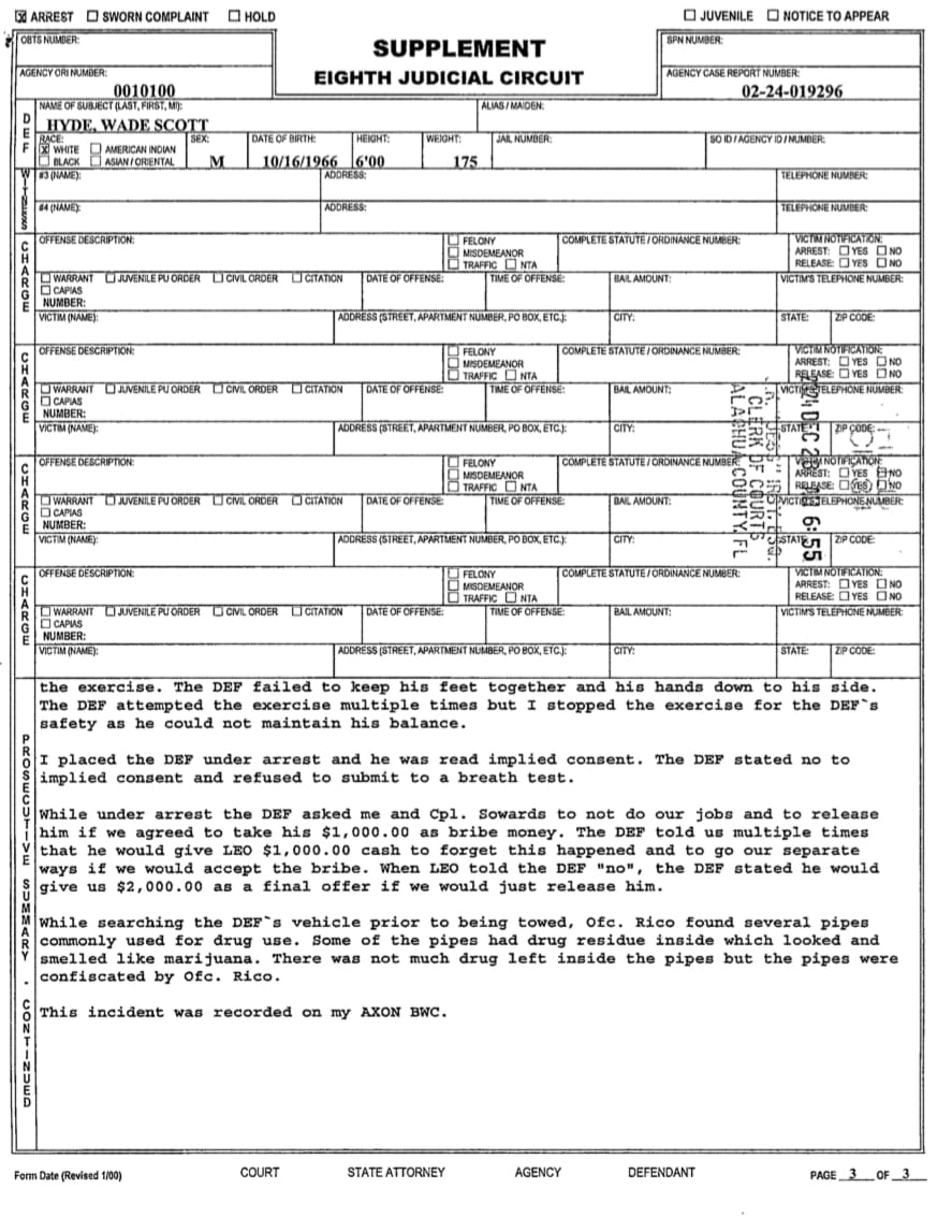 Man Sentenced to 90 Days in Jail for DUI, Hit and Run, Attempting to Bribe GPD Officers
