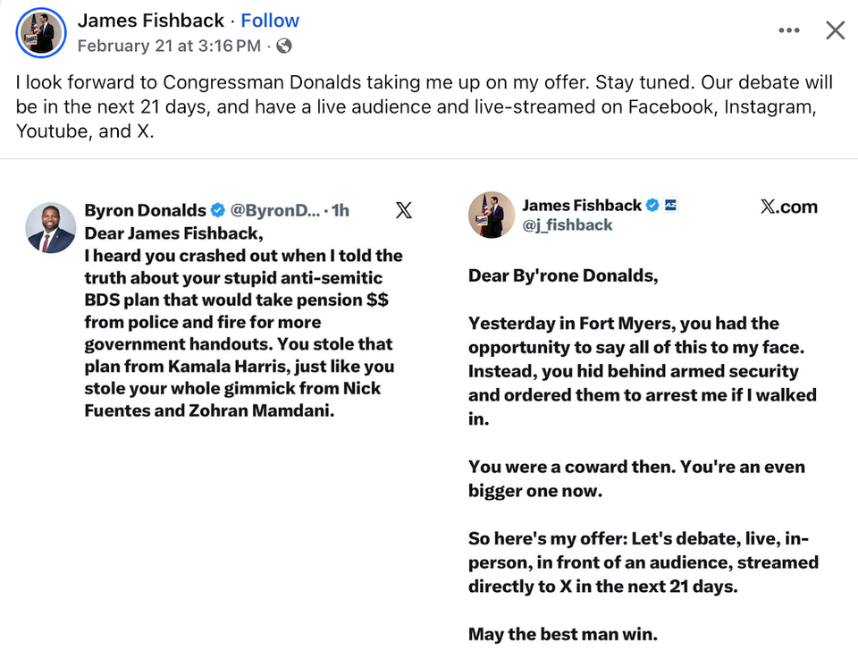 Conservative Crash-Out: Byron Donalds Vs. James Fishback